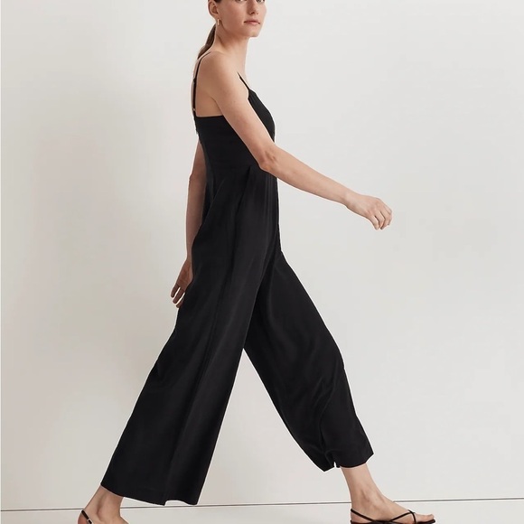 Madewell Square-Neck Wide-Leg Sleeveless Jumpsuit - Picture 2 of 6